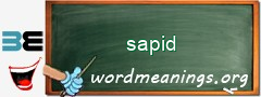 WordMeaning blackboard for sapid